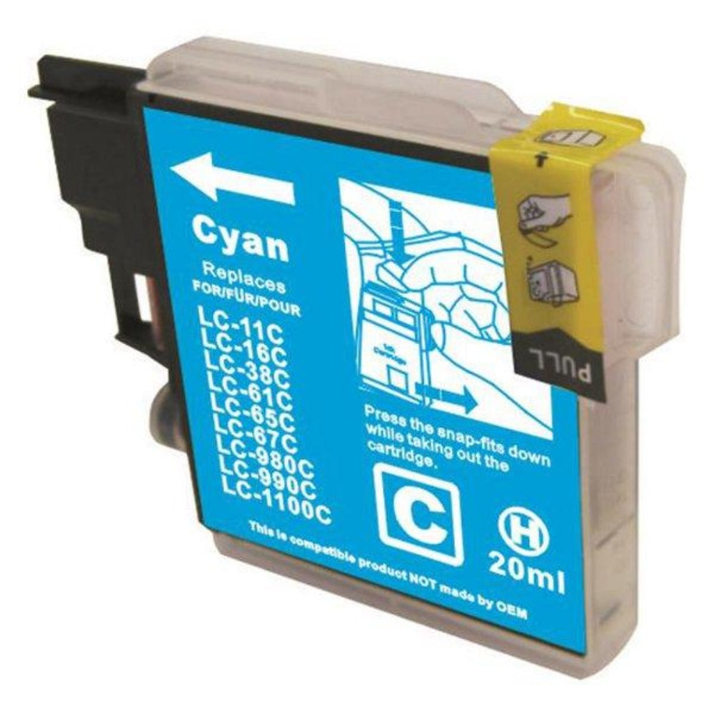 Brother LC67 compatible cyan ink cartridge