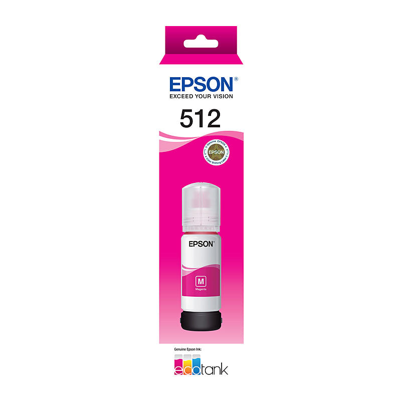 Epson T512 Genuine Magenta Ink EcoTank Refill Bottle