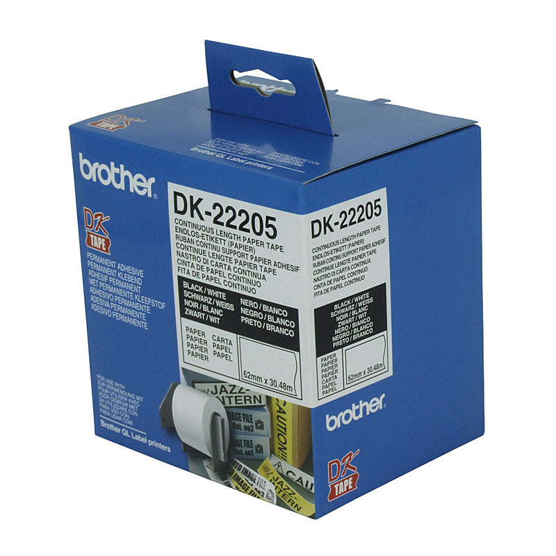 Brother DK-22205 White Label Roll 62mm x 30.48m