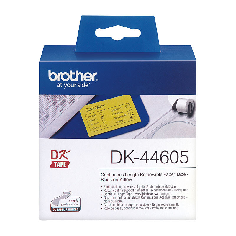 Brother DK-44605 genuine yellow continuous length paper tape