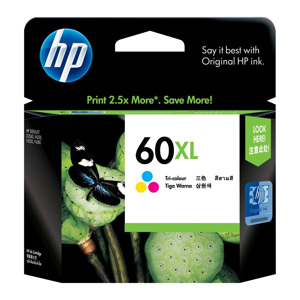 HP60XL Genuine Tri-Colour Ink Cartridge