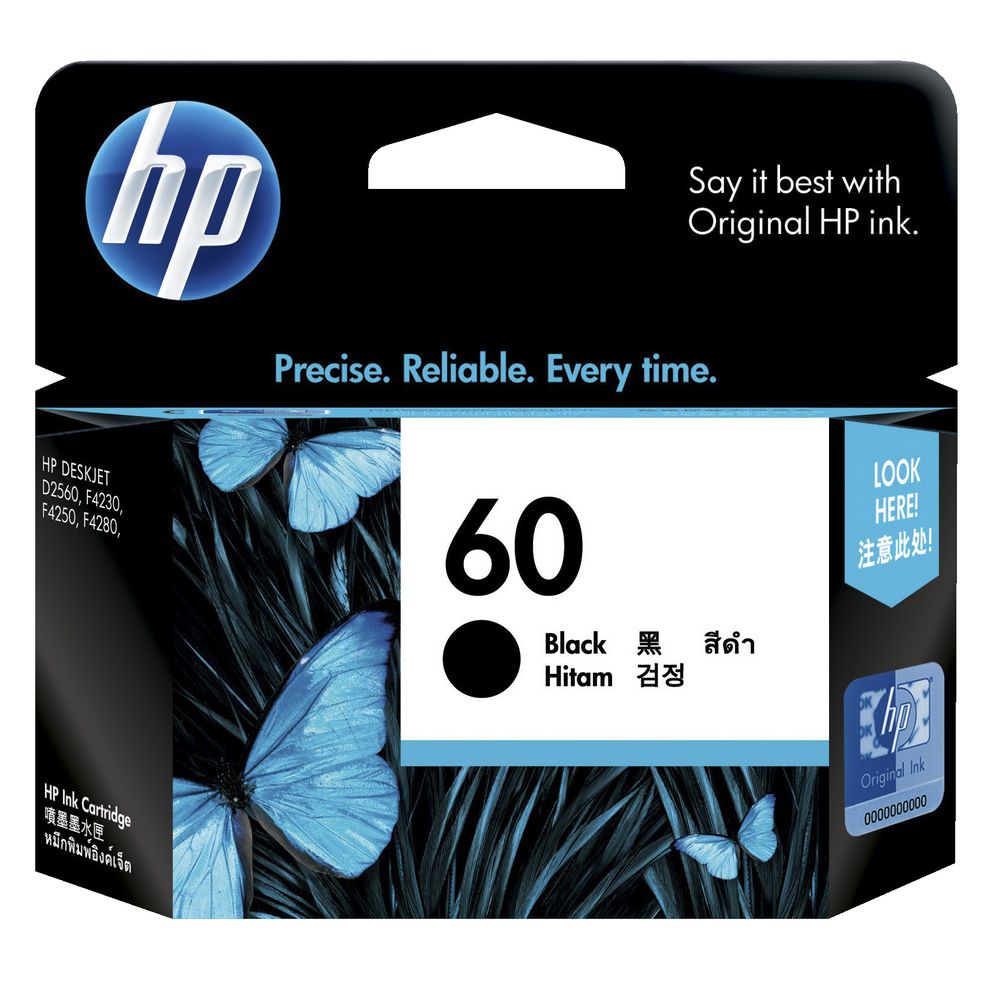 HP60 Genuine Black Ink Cartridge