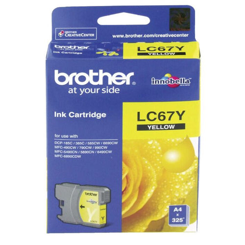 Brother LC67 genuine yellow ink cartridge