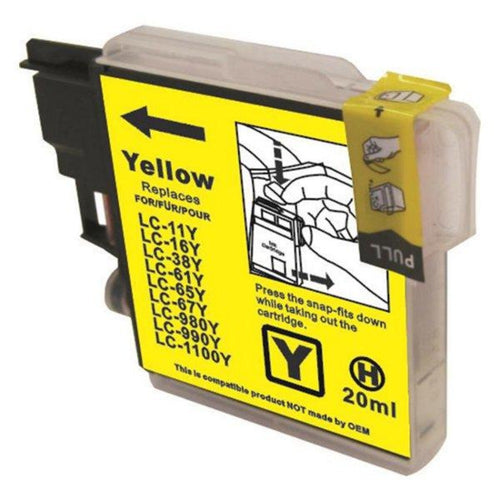 Brother LC67 compatible yellow ink cartridge