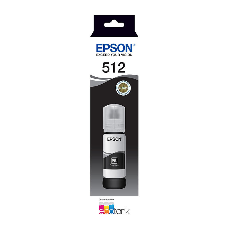 Epson T512 Genuine Photo Black EcoTank Ink Refill Bottle