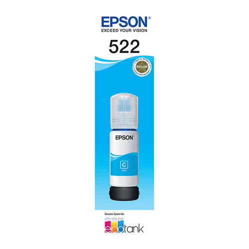 T522 Genuine Epson EcoTank Cyan Ink Refill Bottle