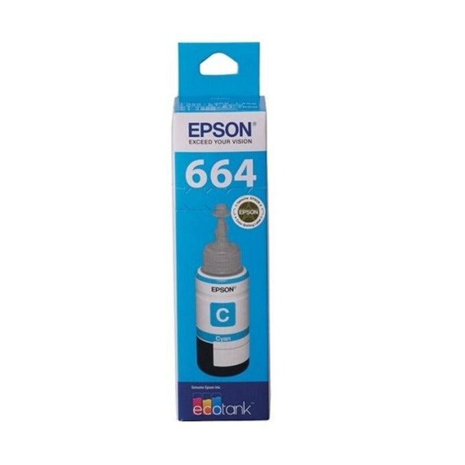 T664 Epson Genuine Cyan EcoTank Ink Refill Bottle