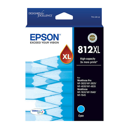 Epson 812XL genuine cyan ink cartridge