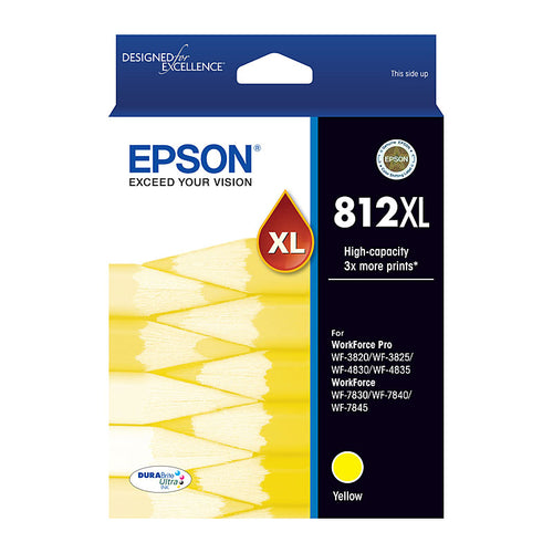 Epson 812XL genuine yellow ink cartridge