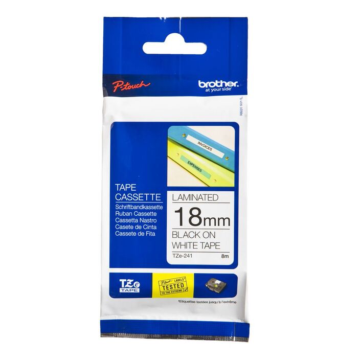 Brother TZe-241 Genuine Black On White Tape